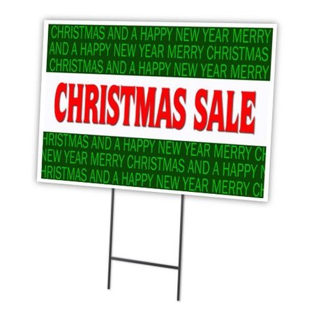 SIGNMISSION Christmas Sale Yard Sign & Stake outdoor plastic coroplast window C-1216-DS-Christmas Sale